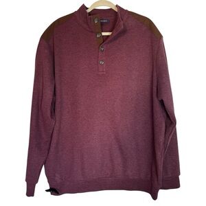 Daniel Cremieux Plum Henley Button XL Sweater